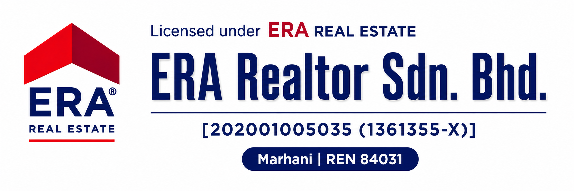 Licensed under ERA Real Estate — ERA Realtor Sdn. Bhd. [202001005035 (1361355-X)] · REN 84031 · Hani Properties · Marhani Bt Mohamad Nor